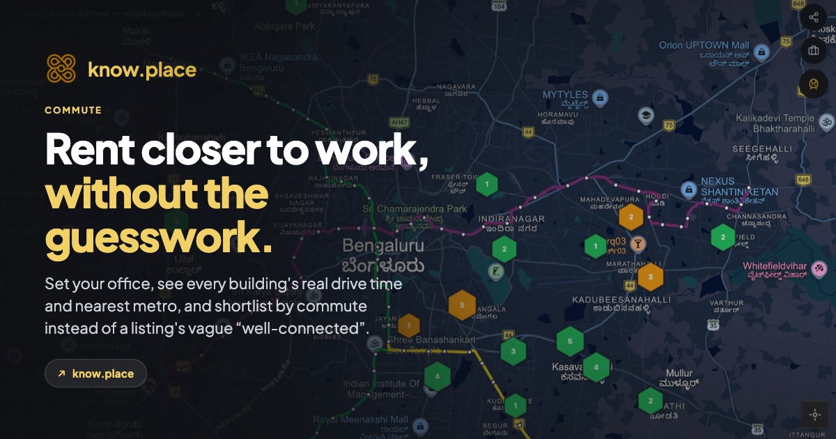 Rent Closer to Work: Using know.place to Sanity-Check Your Commute