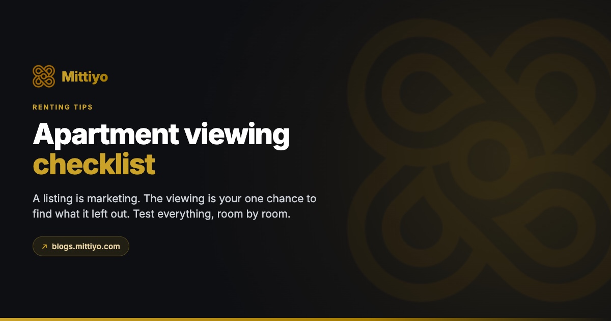 Apartment Viewing Checklist: What to Check Before You Rent