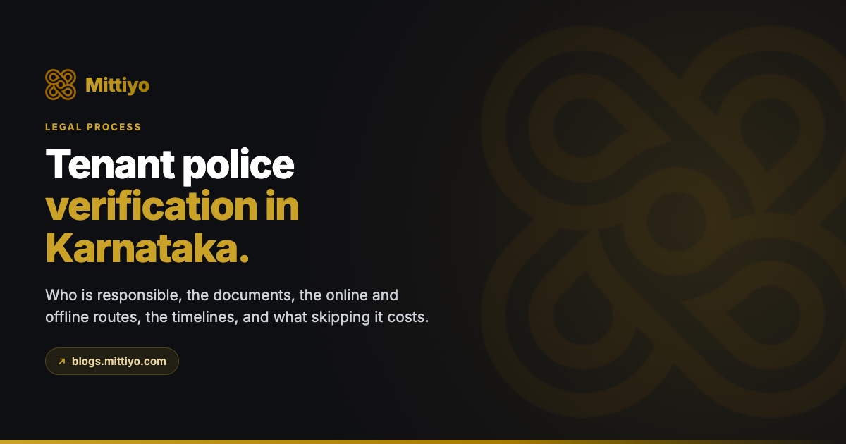 Police Verification for Tenants in Karnataka: Complete Process Guide